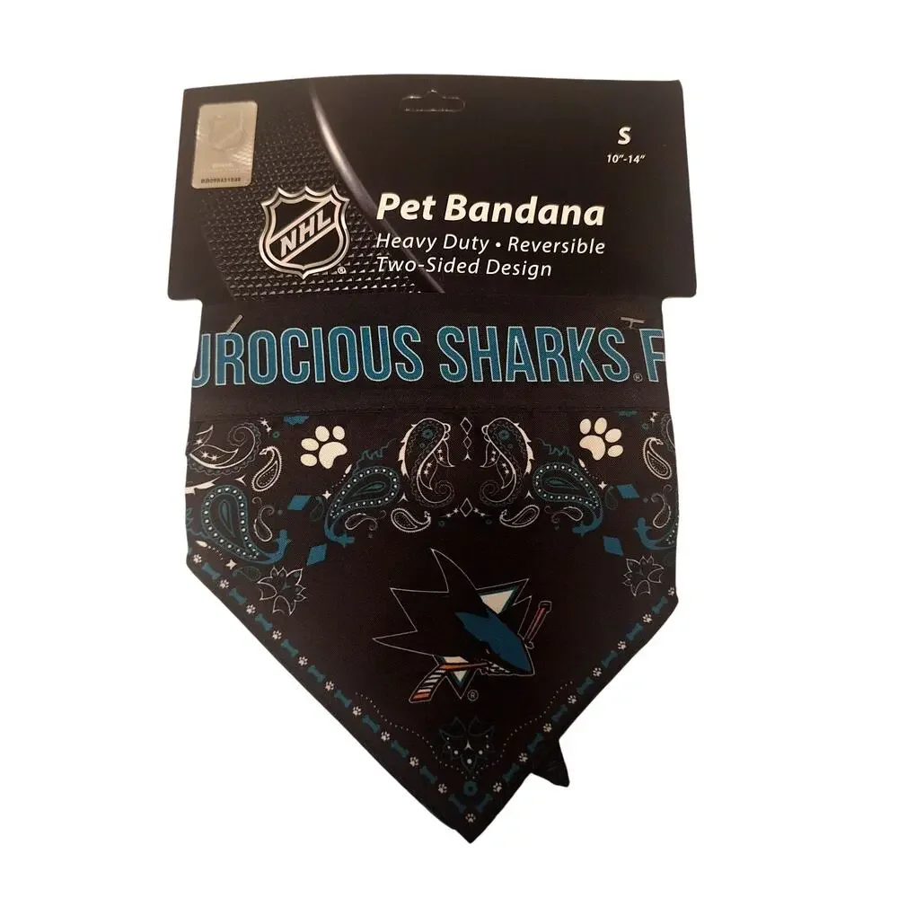 NHL San Jose Sharks Furocious Sharks Fan Pet Bandana (Small)